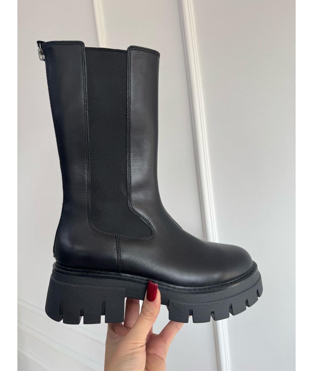 ASH Черные кожаные полусапоги, фото 6