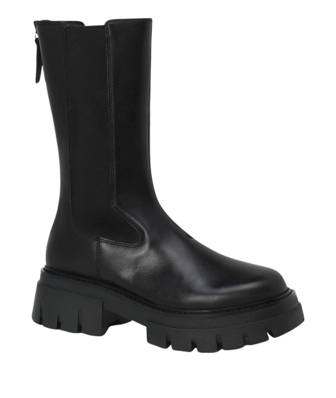 ASH Черные кожаные полусапоги, фото 1