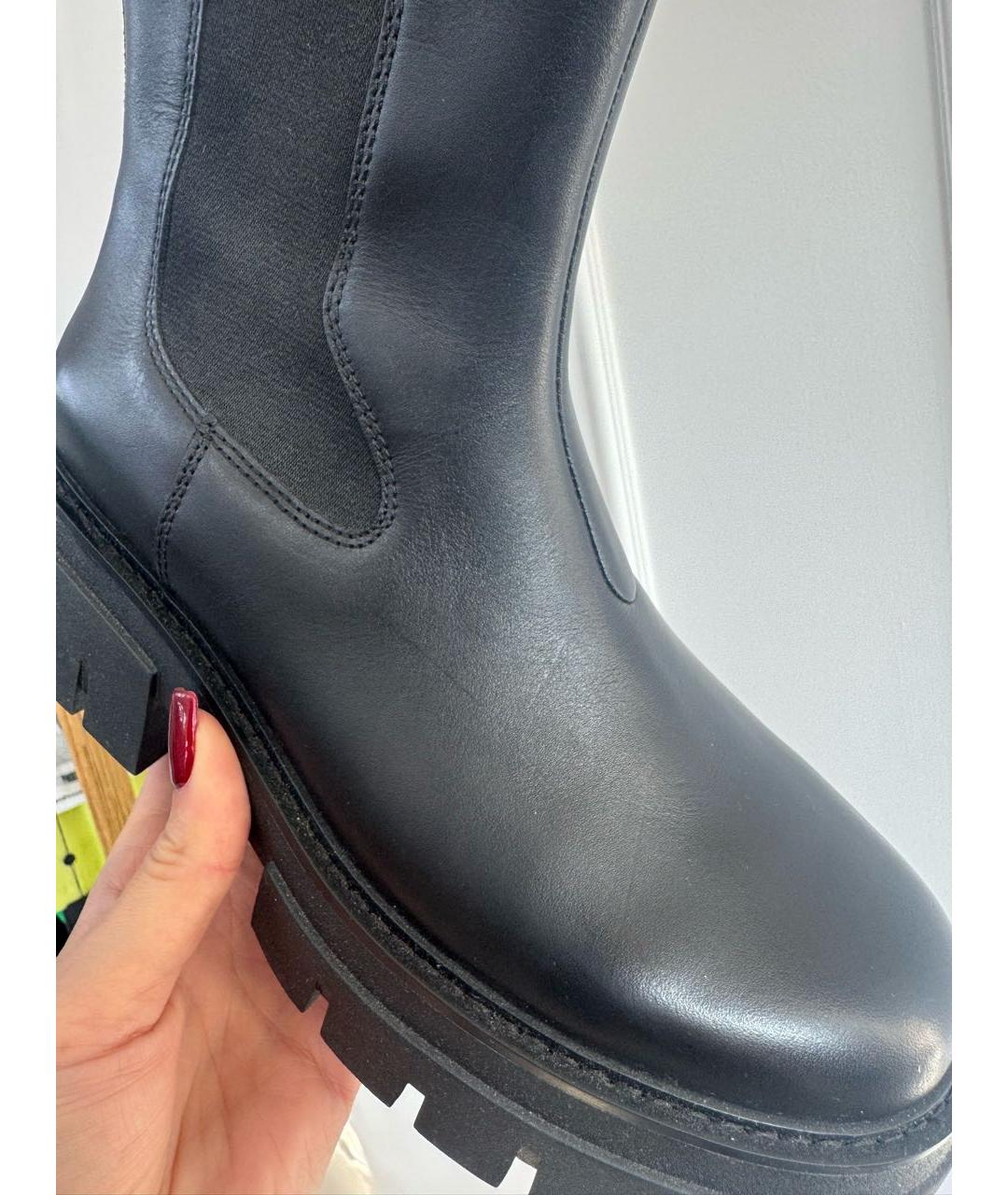 ASH Черные кожаные полусапоги, фото 5