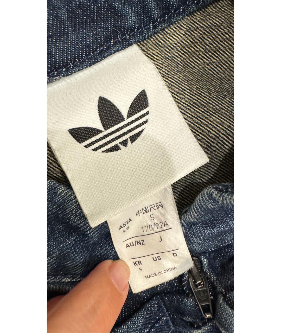 ADIDAS Темно-синий хлопковый жакет/пиджак, фото 3