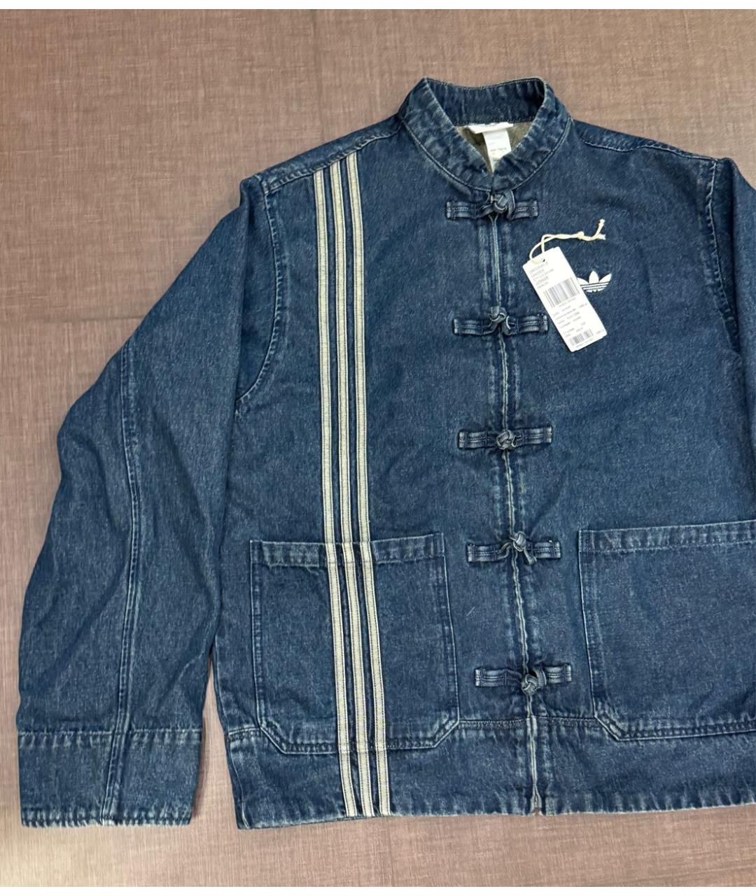 ADIDAS Темно-синий хлопковый жакет/пиджак, фото 2