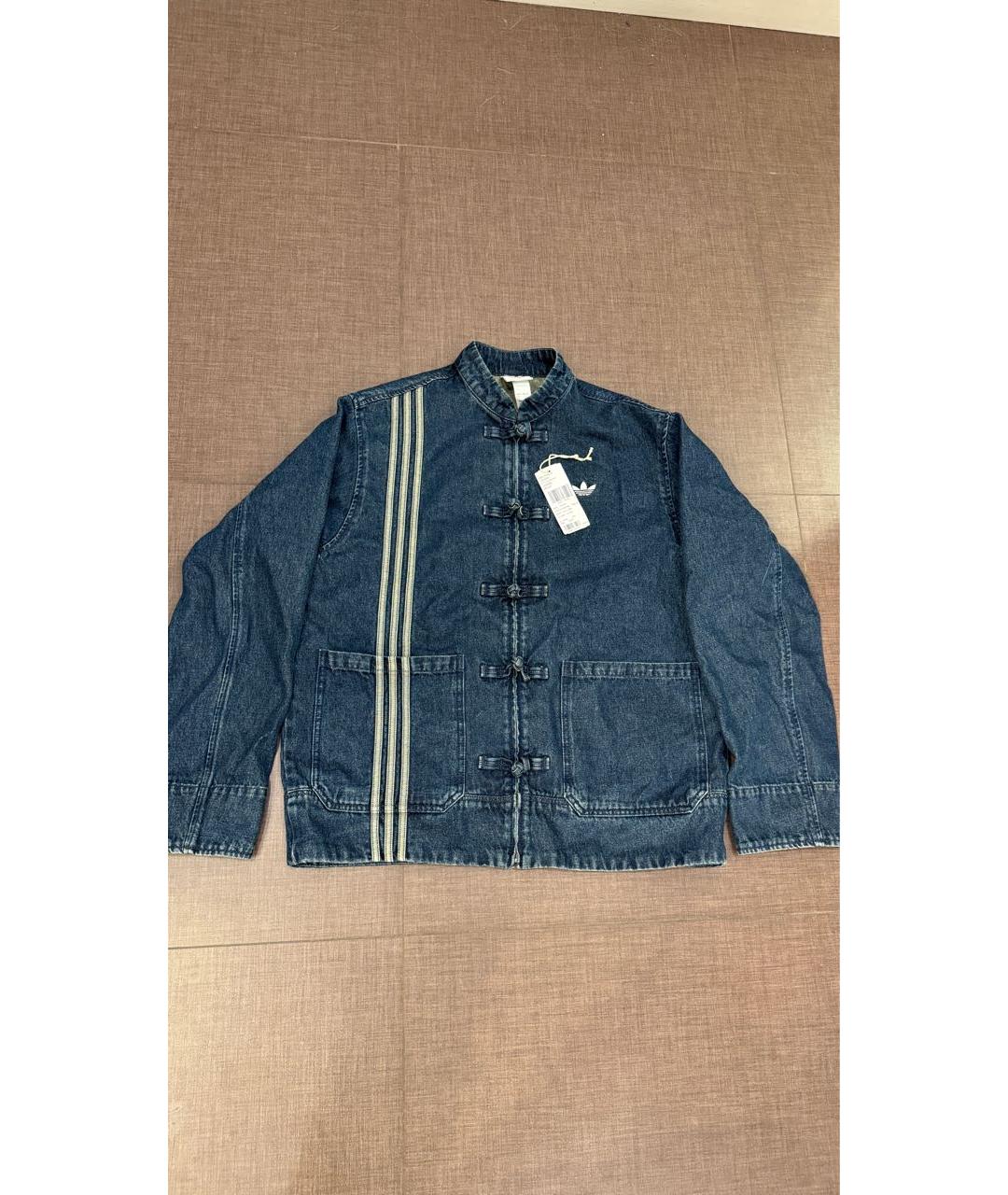 ADIDAS Темно-синий хлопковый жакет/пиджак, фото 8