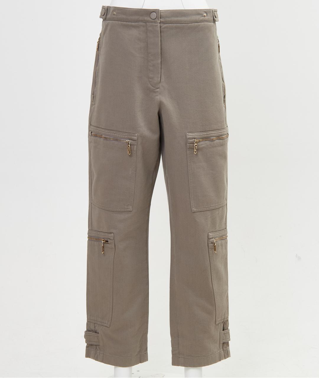 FENDI Бежевые хлопковые прямые джинсы, фото 6