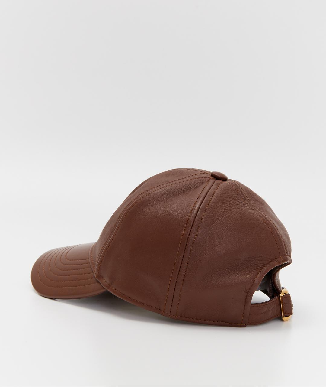 CELINE Коричневая кожаная кепка, фото 3