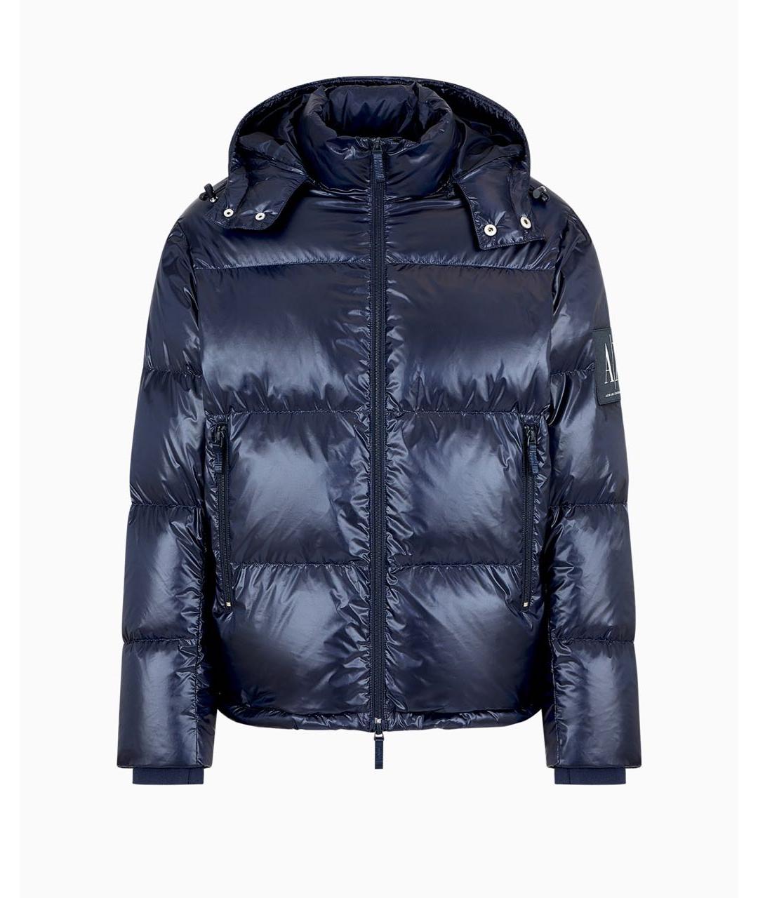ARMANI EXCHANGE Темно-синий полиэстеровый пуховик, фото 8