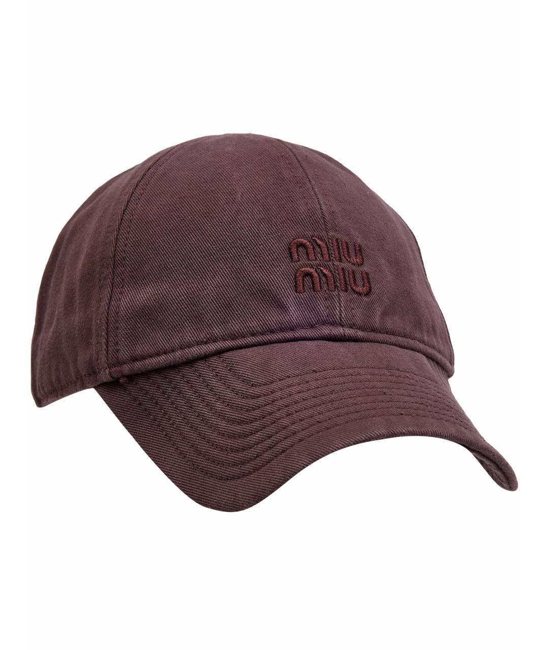 MIU MIU Коричневая хлопковая кепка, фото 1