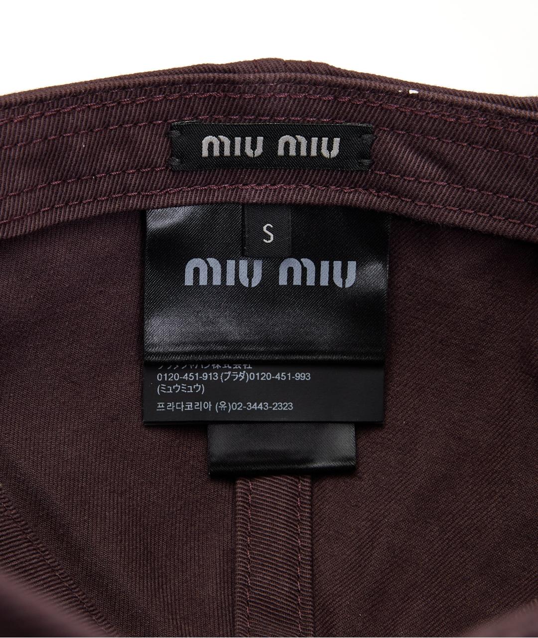 MIU MIU Коричневая хлопковая кепка, фото 4