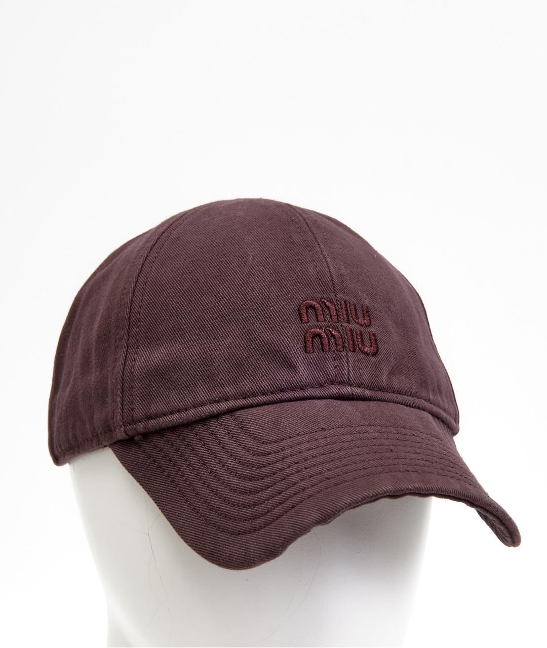 MIU MIU Коричневая хлопковая кепка, фото 6