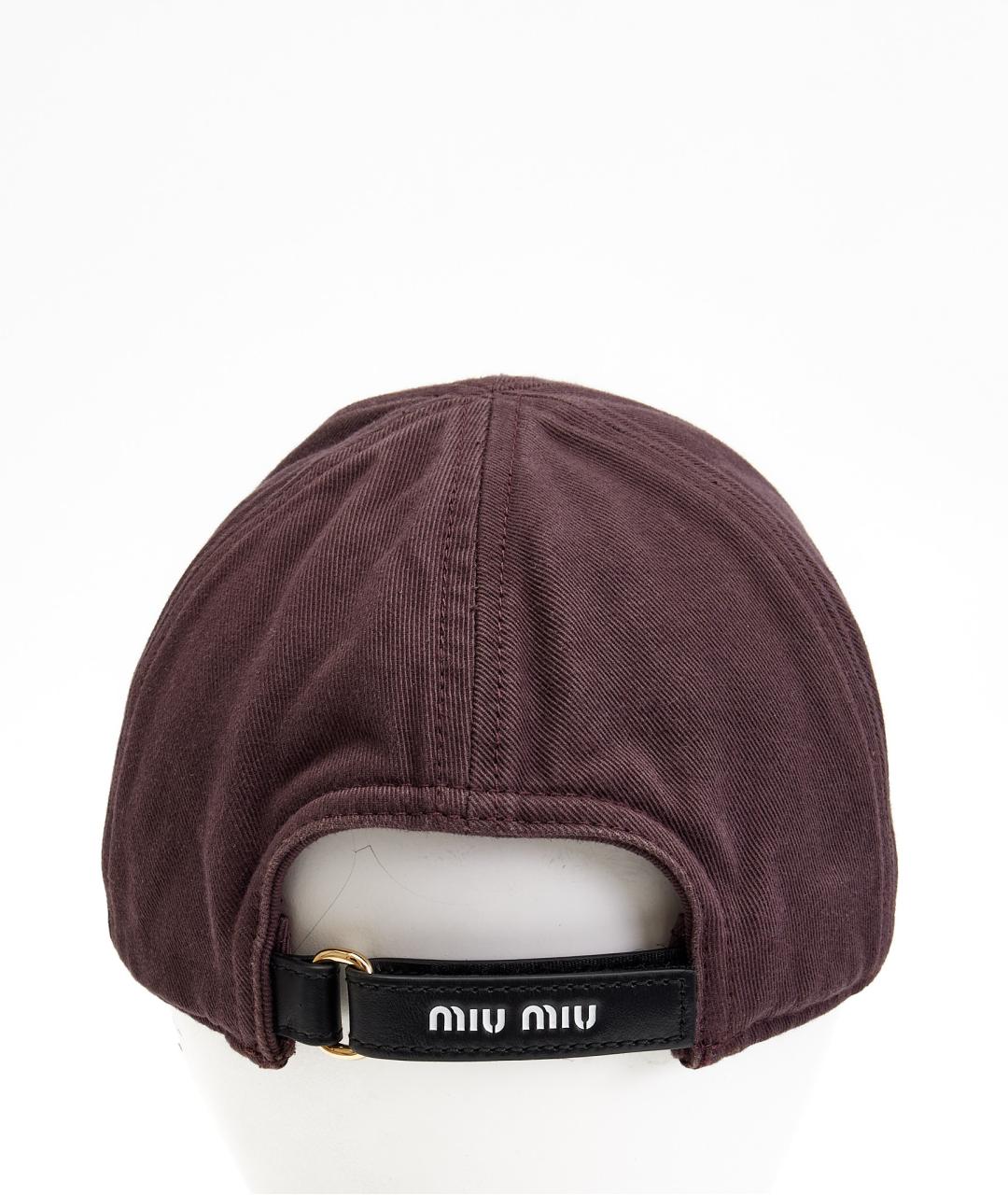 MIU MIU Коричневая хлопковая кепка, фото 3