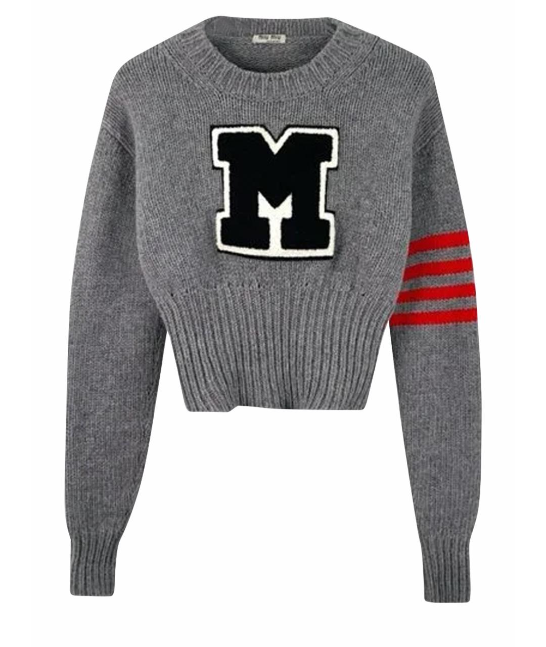 MIU MIU Серый шерстяной джемпер / свитер, фото 1