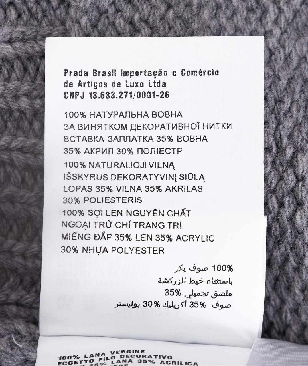 MIU MIU Серый шерстяной джемпер / свитер, фото 7