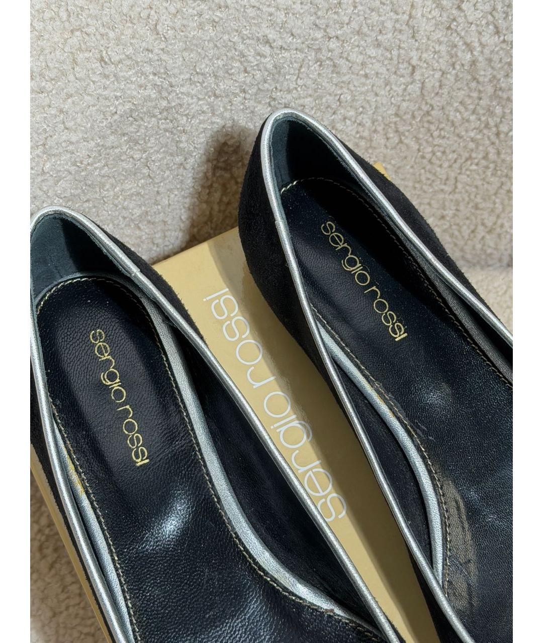 SERGIO ROSSI Черные замшевые балетки, фото 3