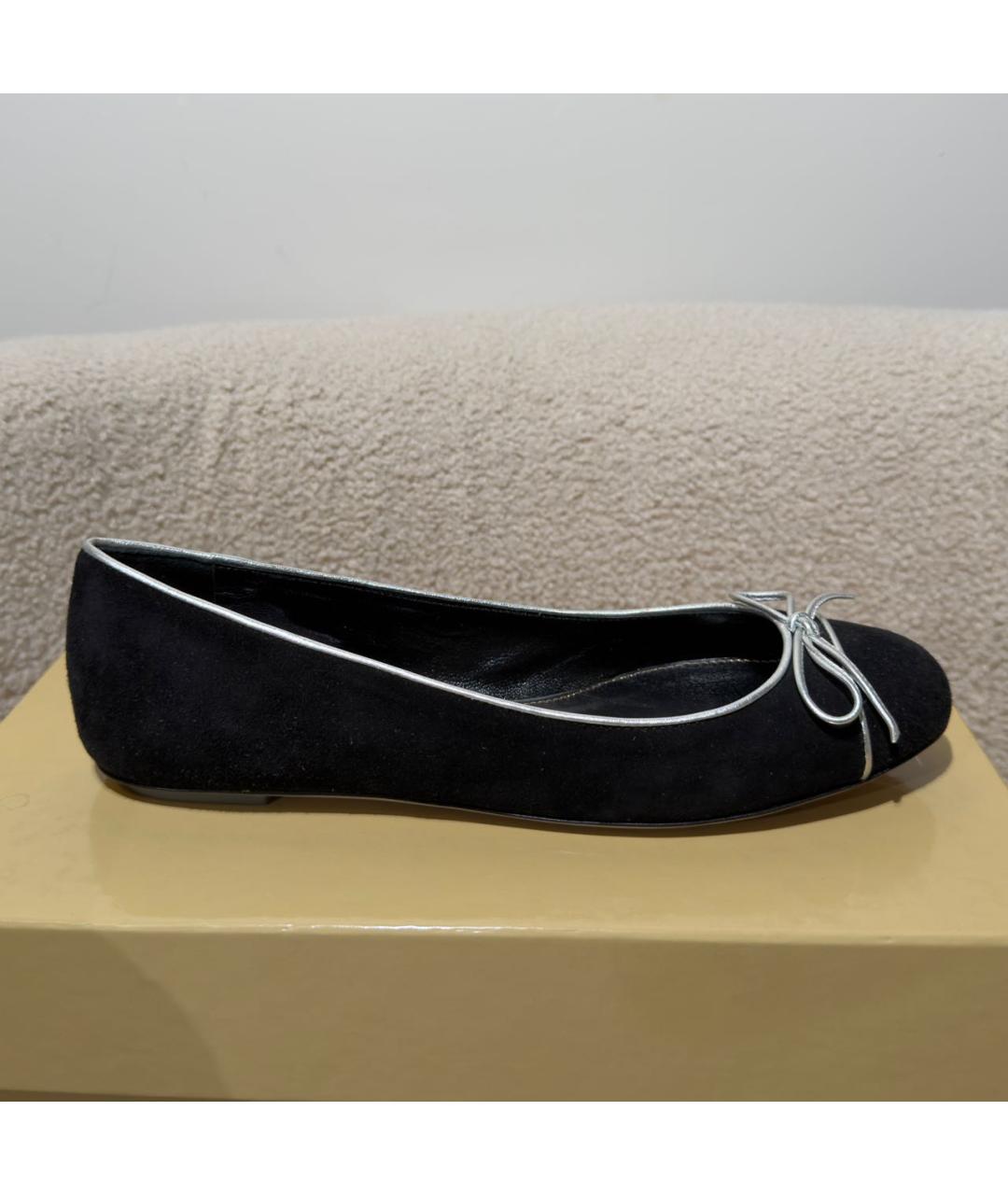 SERGIO ROSSI Черные замшевые балетки, фото 8