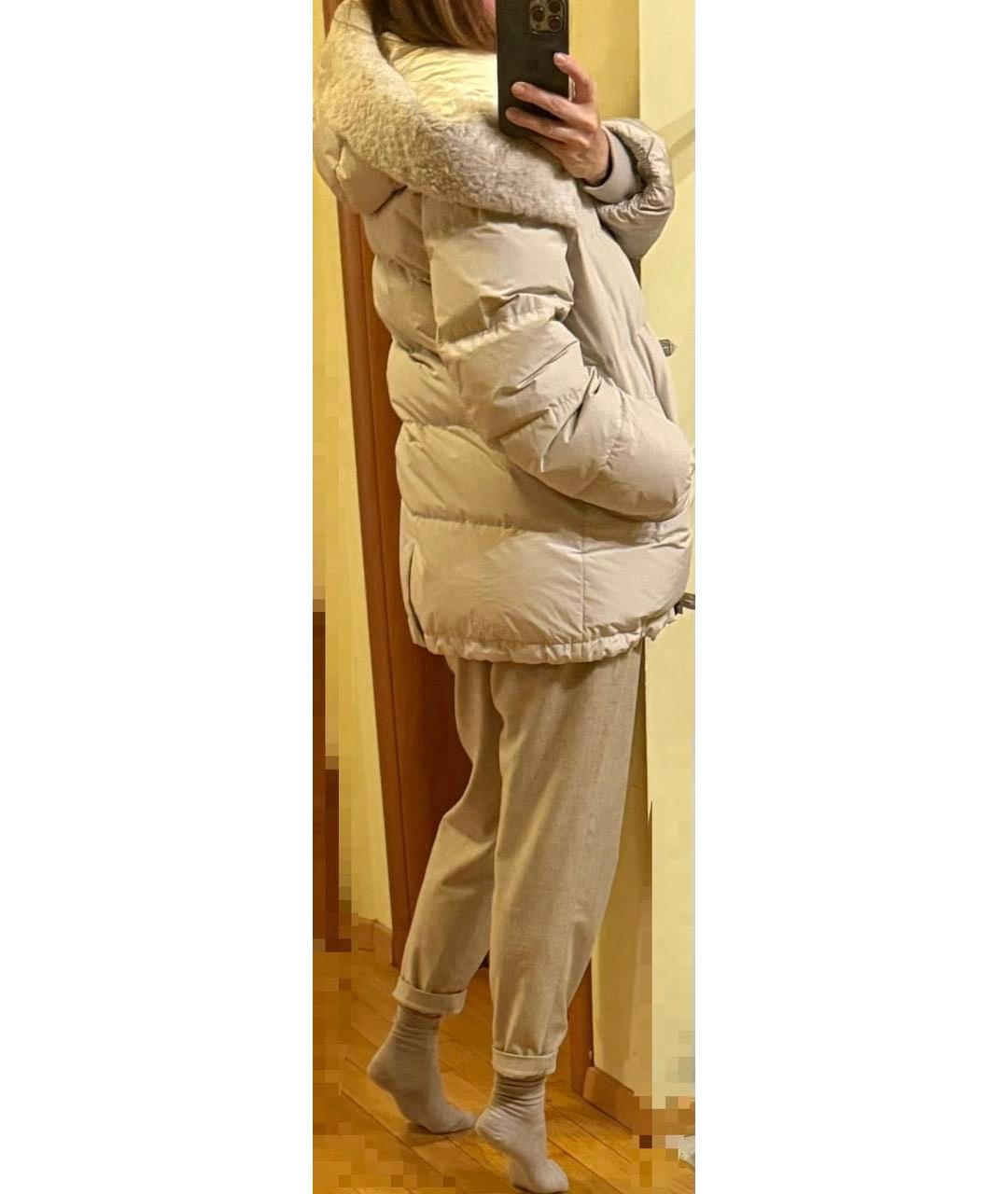 BRUNELLO CUCINELLI Бежевый полиэстеровый пуховик, фото 6