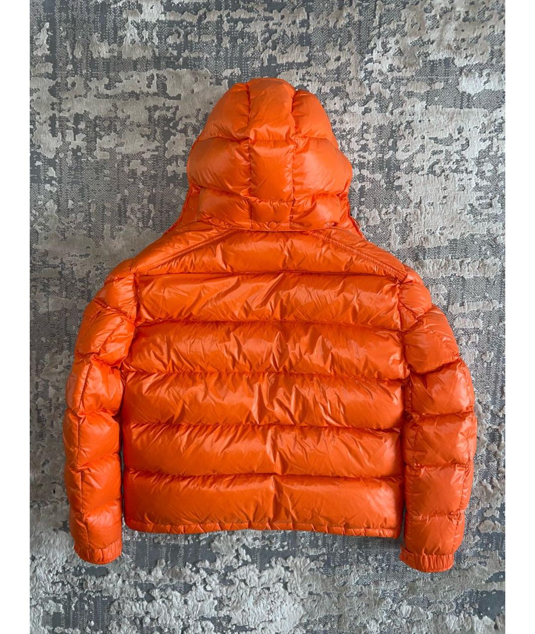 MONCLER Оранжевый полиамидовый пуховик, фото 3