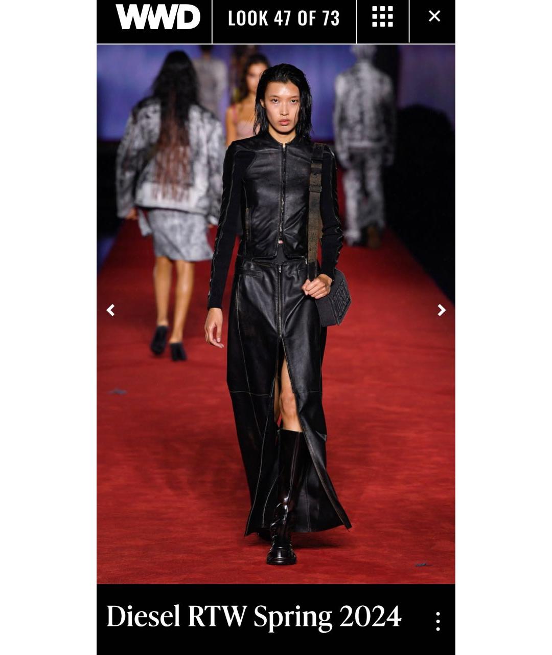 DIESEL Черный кожаный тренч/плащ, фото 2