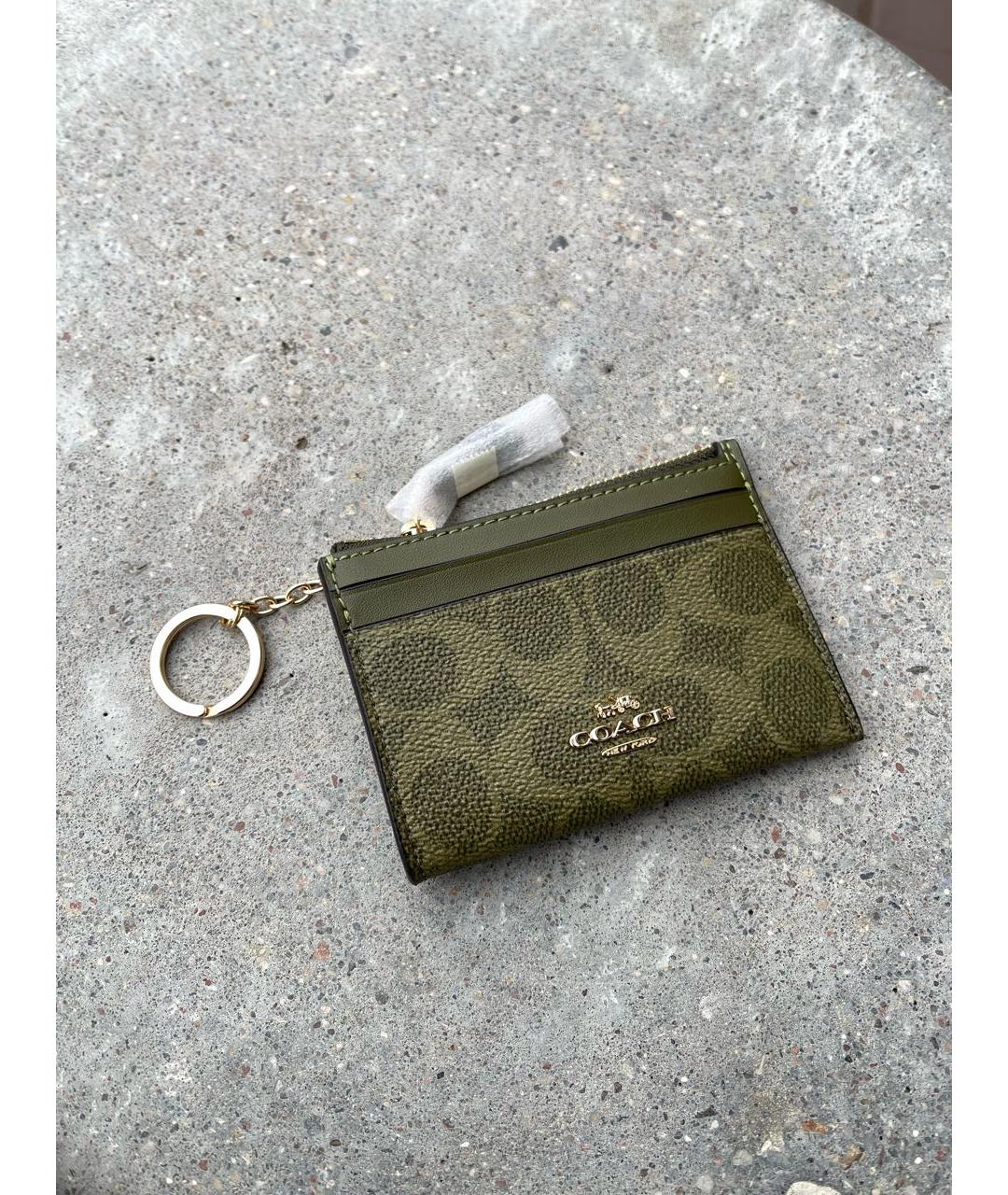 COACH Хаки кожаный кардхолдер, фото 2