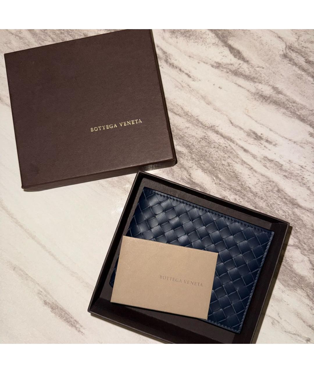 BOTTEGA VENETA Темно-синий кожаный кардхолдер, фото 3
