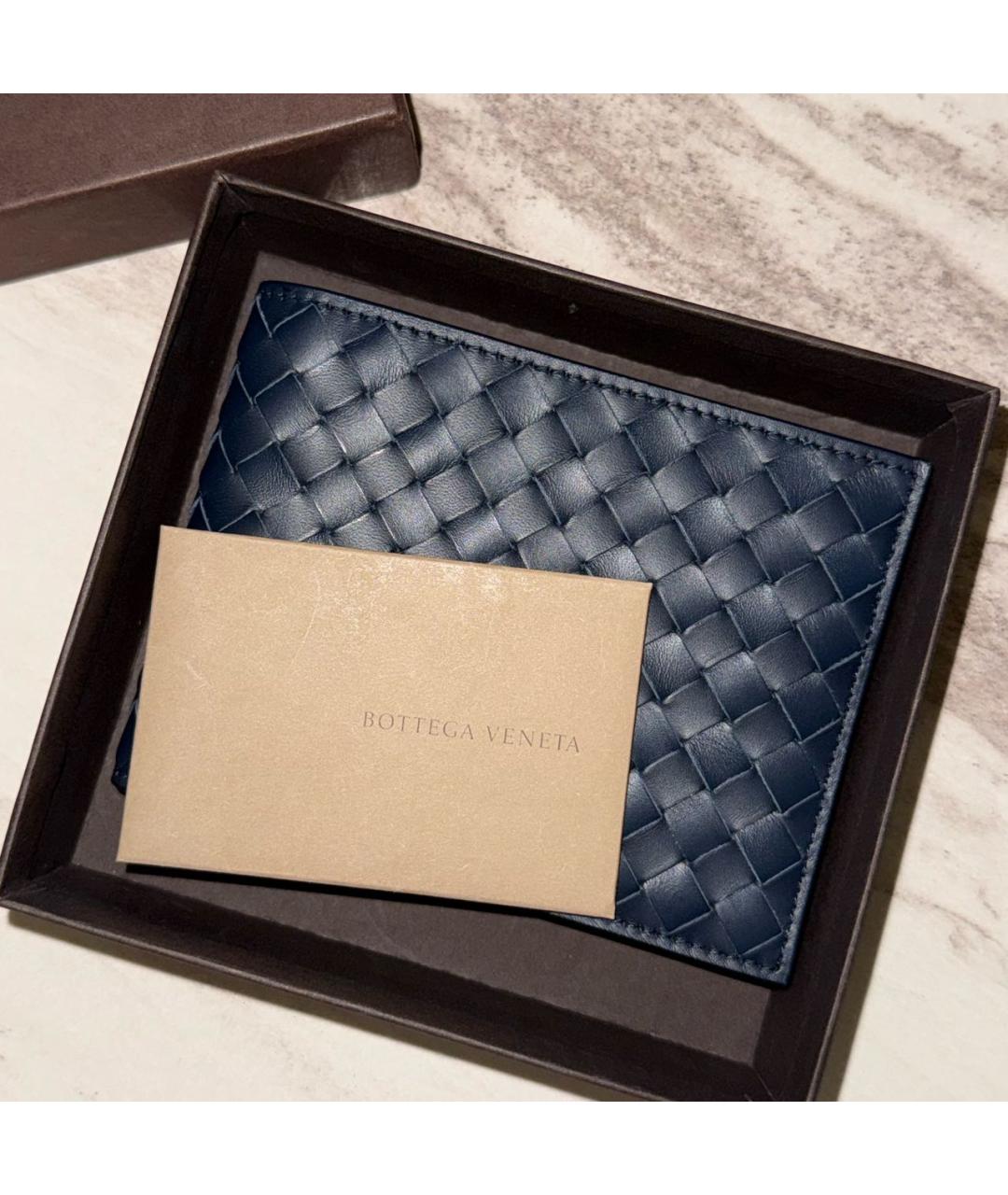 BOTTEGA VENETA Темно-синий кожаный кардхолдер, фото 2