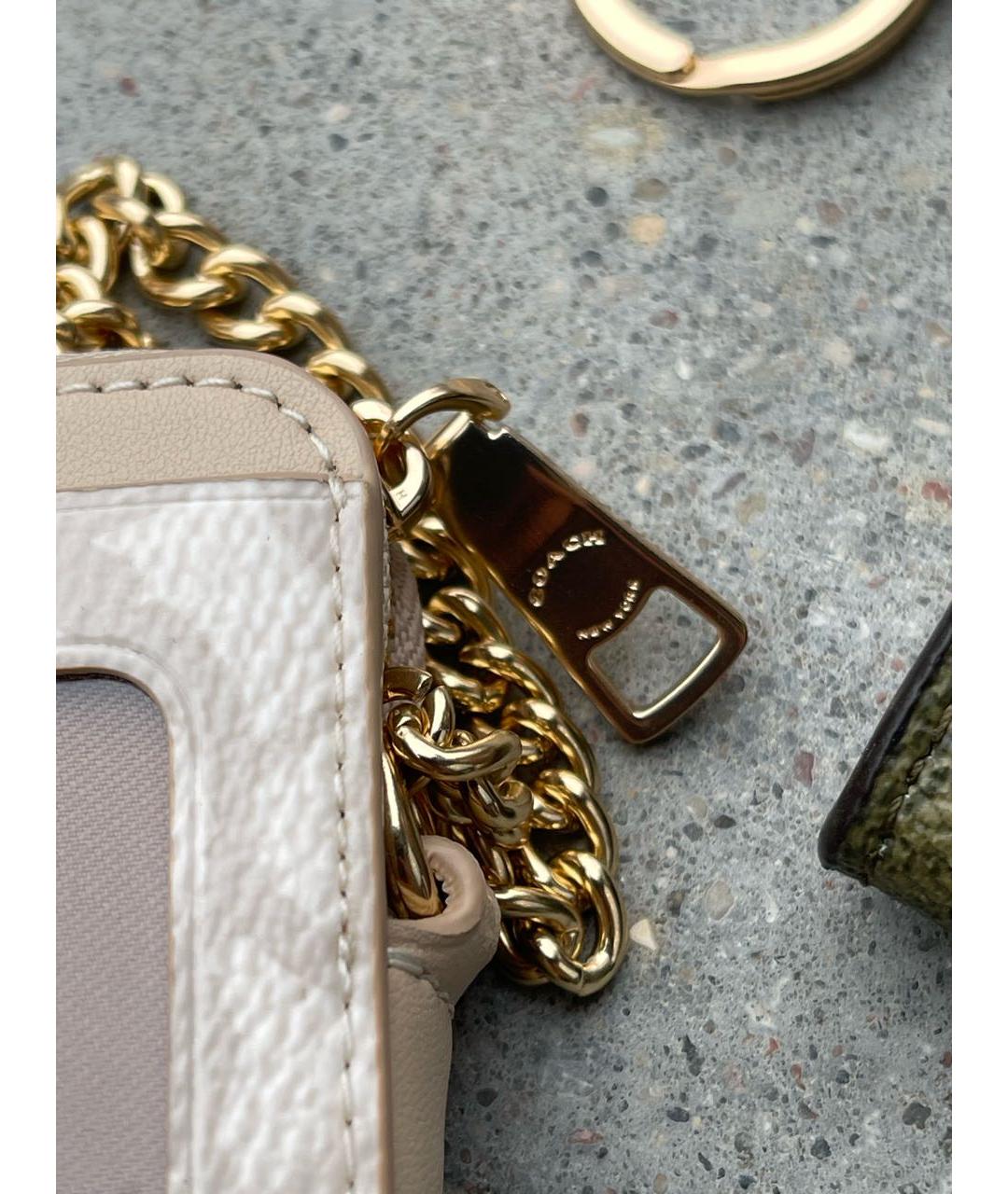 COACH Бежевый кожаный кошелек, фото 5