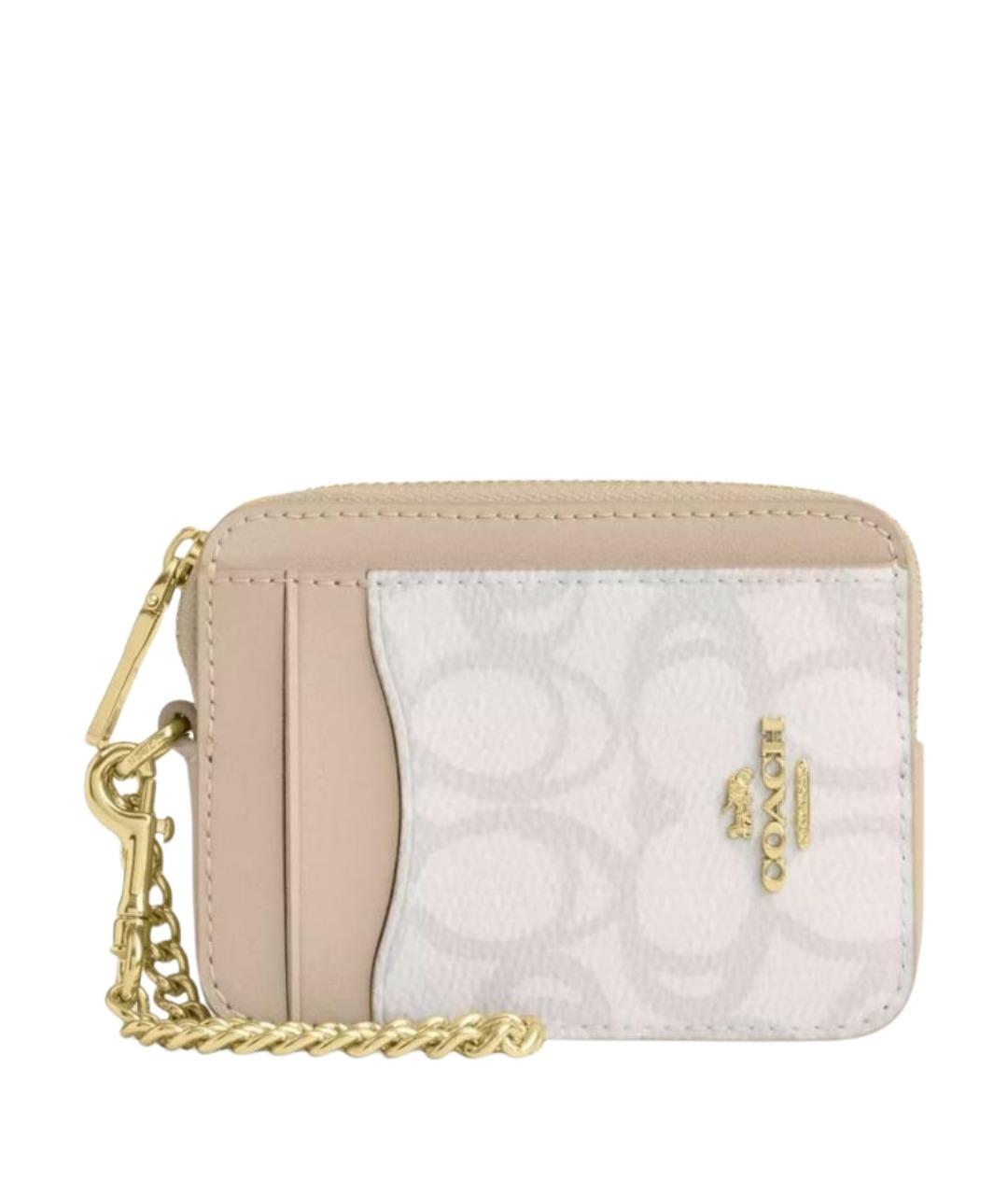 COACH Бежевый кожаный кошелек, фото 1