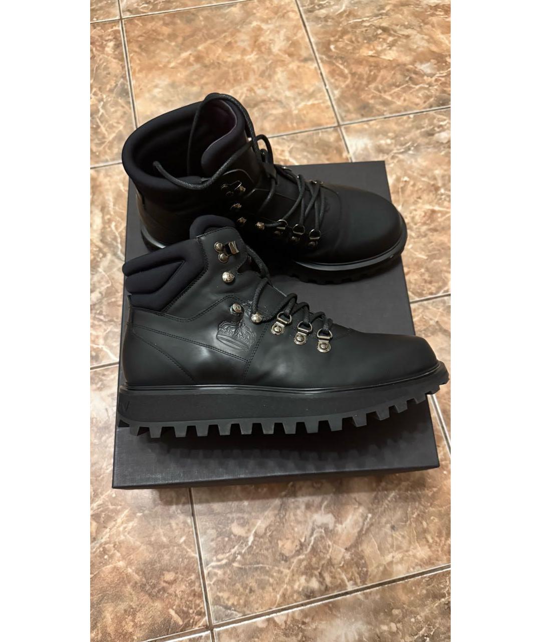 DOLCE&GABBANA Черные кожаные высокие ботинки, фото 8