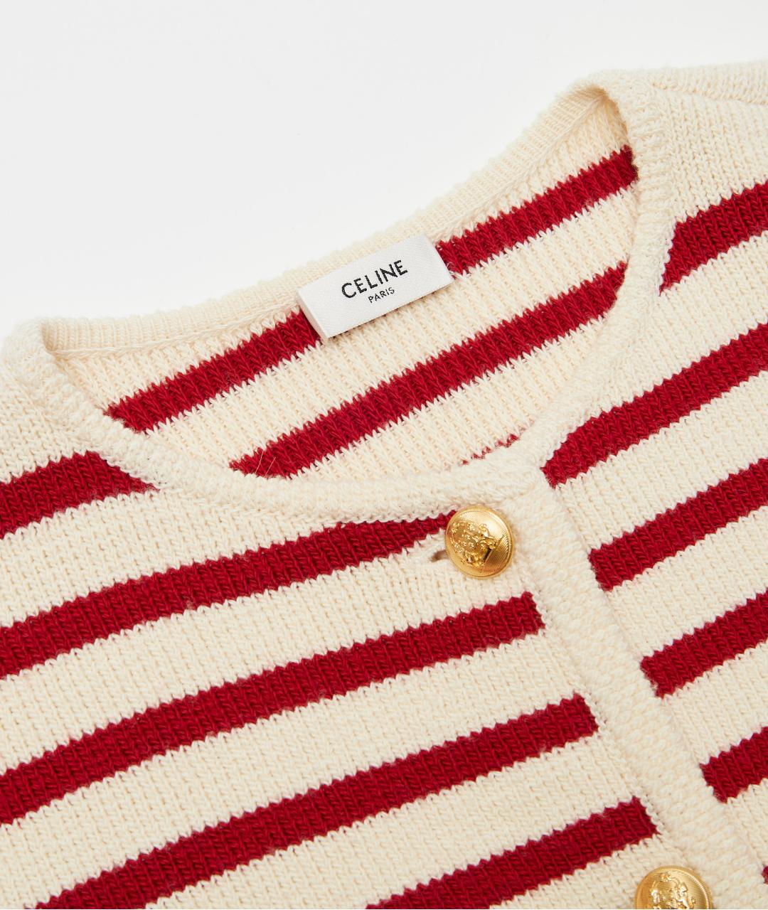CELINE Красный шерстяной кардиган, фото 3