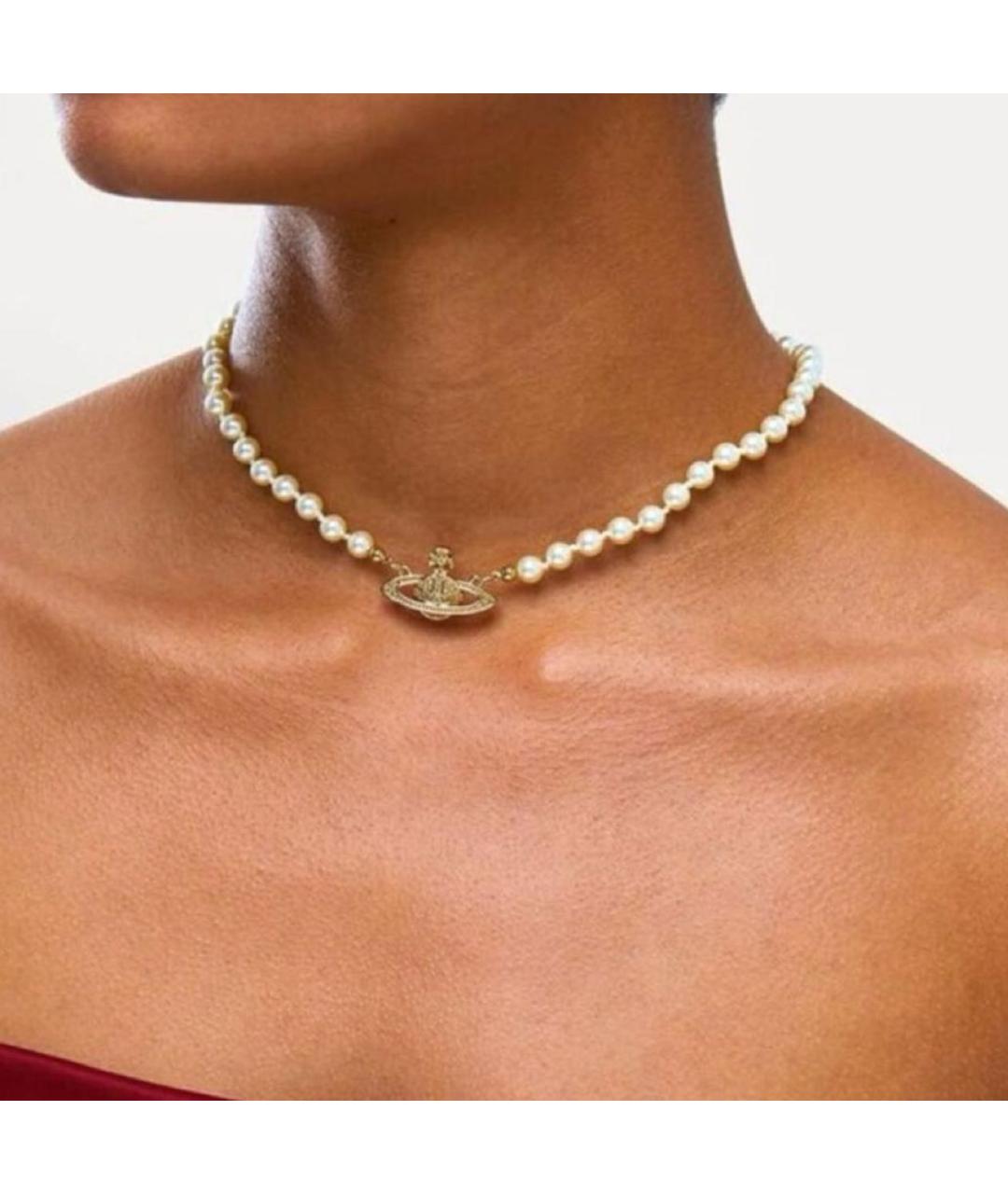 VIVIENNE WESTWOOD Белый чокер из бисера, фото 3