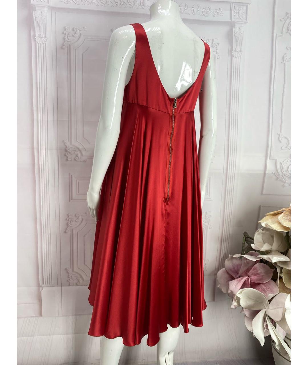 DOLCE&GABBANA Красное шелковое коктейльное платье, фото 2