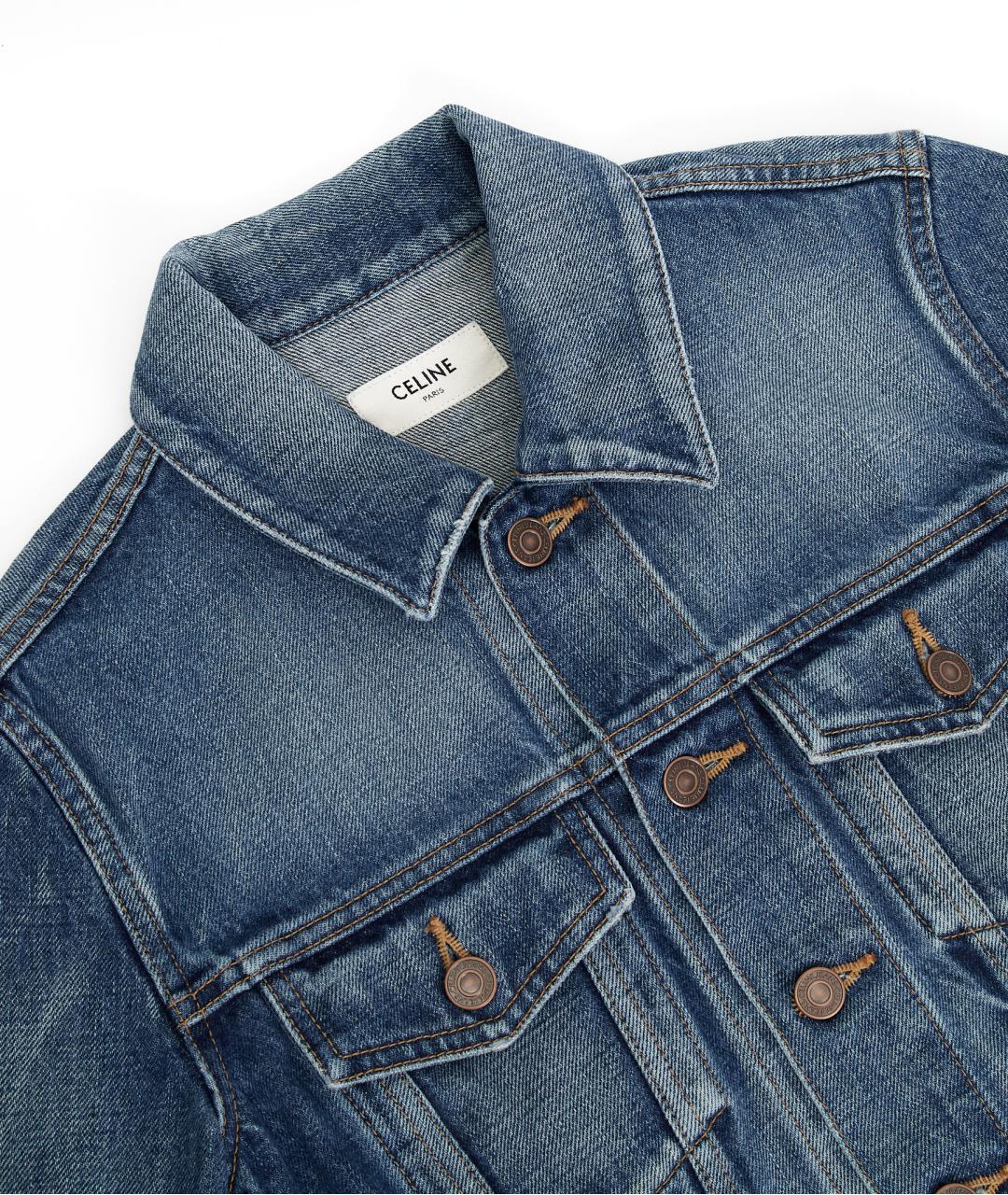 CELINE Синий хлопковый жакет/пиджак, фото 3