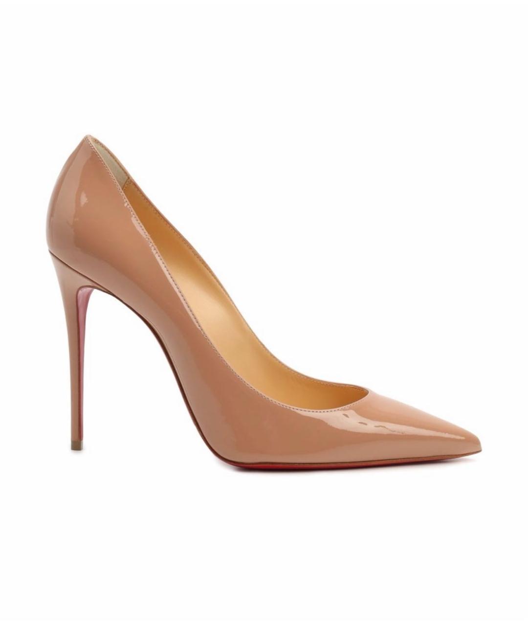 CHRISTIAN LOUBOUTIN Бежевые туфли из лакированной кожи, фото 8