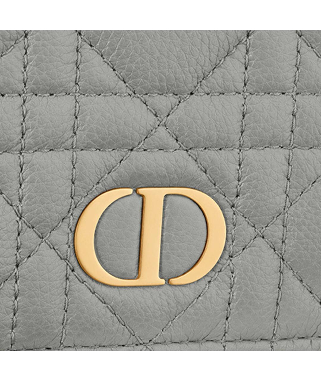 CHRISTIAN DIOR Серый кожаный кошелек, фото 5