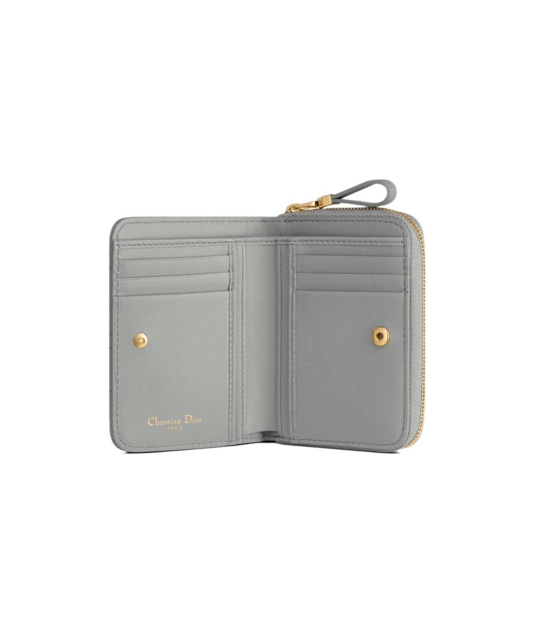CHRISTIAN DIOR Серый кожаный кошелек, фото 4