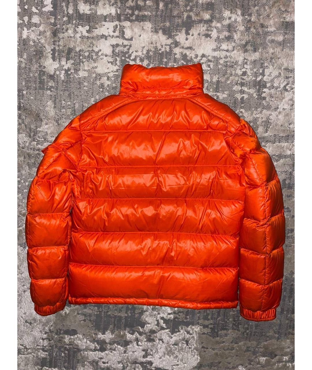MONCLER Оранжевый полиамидовый пуховик, фото 3