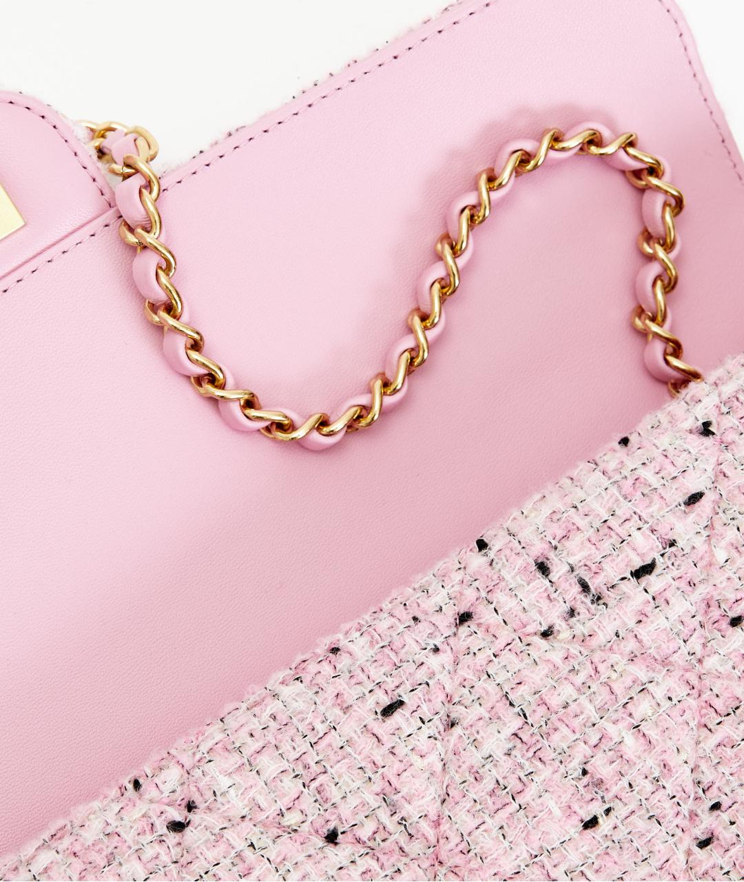 CHANEL Розовая тканевая сумка через плечо, фото 5