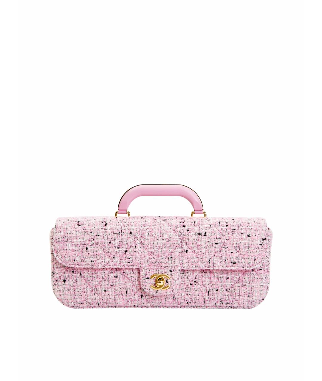 CHANEL Розовая тканевая сумка через плечо, фото 1