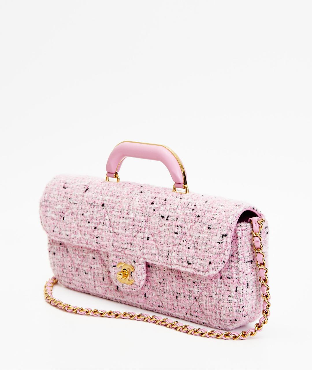 CHANEL Розовая тканевая сумка через плечо, фото 2