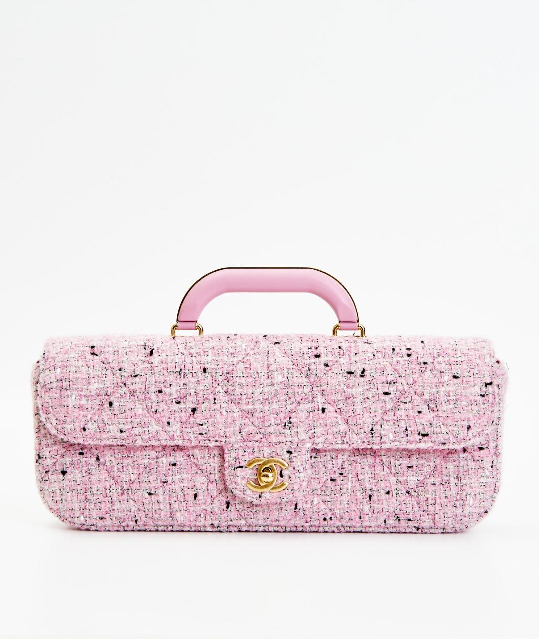 CHANEL Розовая тканевая сумка через плечо, фото 6