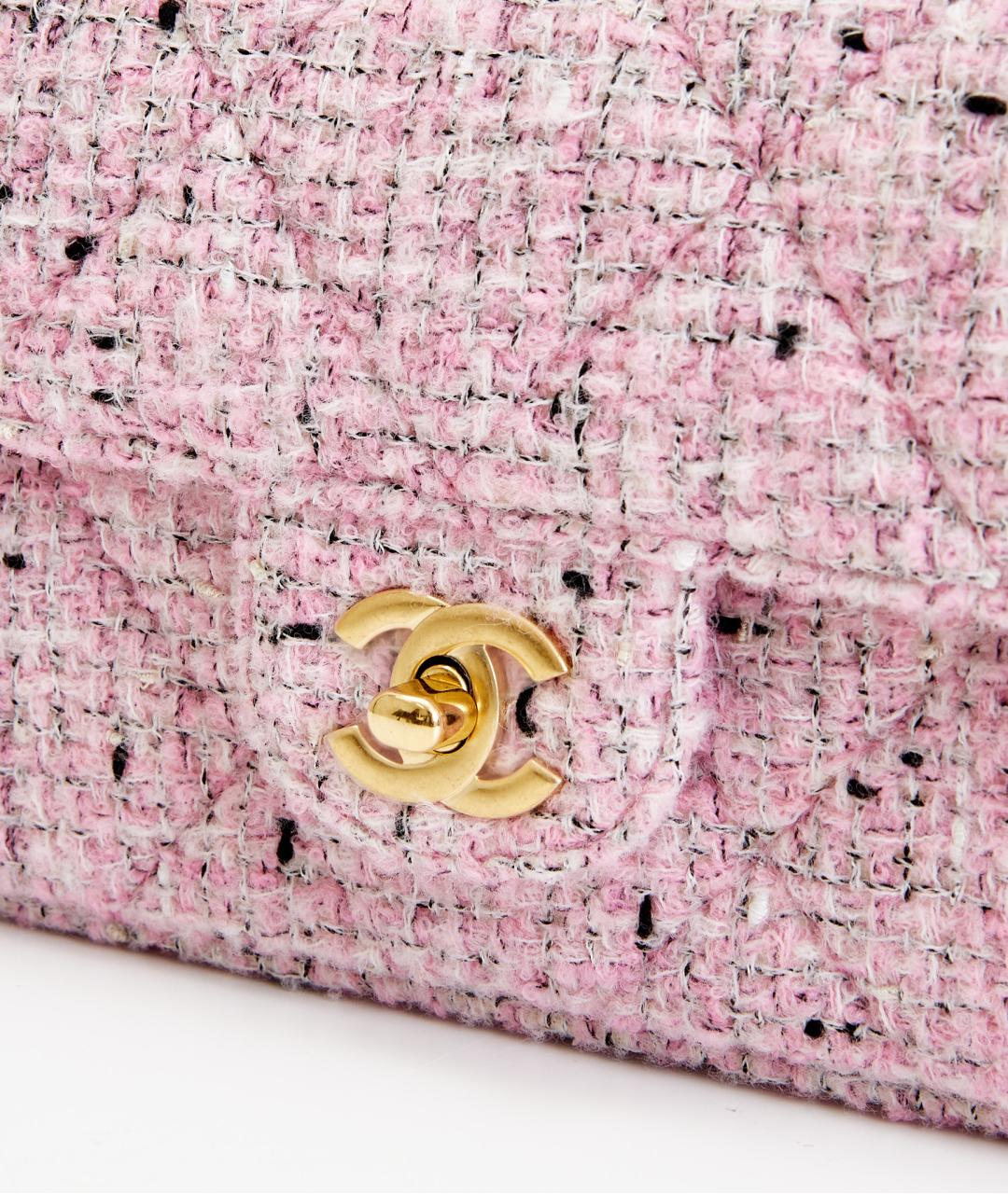 CHANEL Розовая тканевая сумка через плечо, фото 3