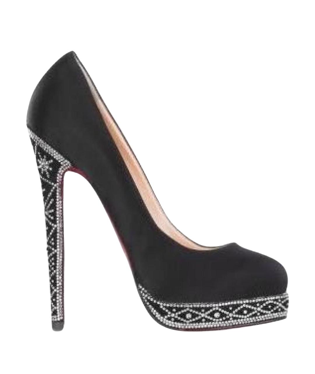 CHRISTIAN LOUBOUTIN Черные текстильные туфли, фото 1