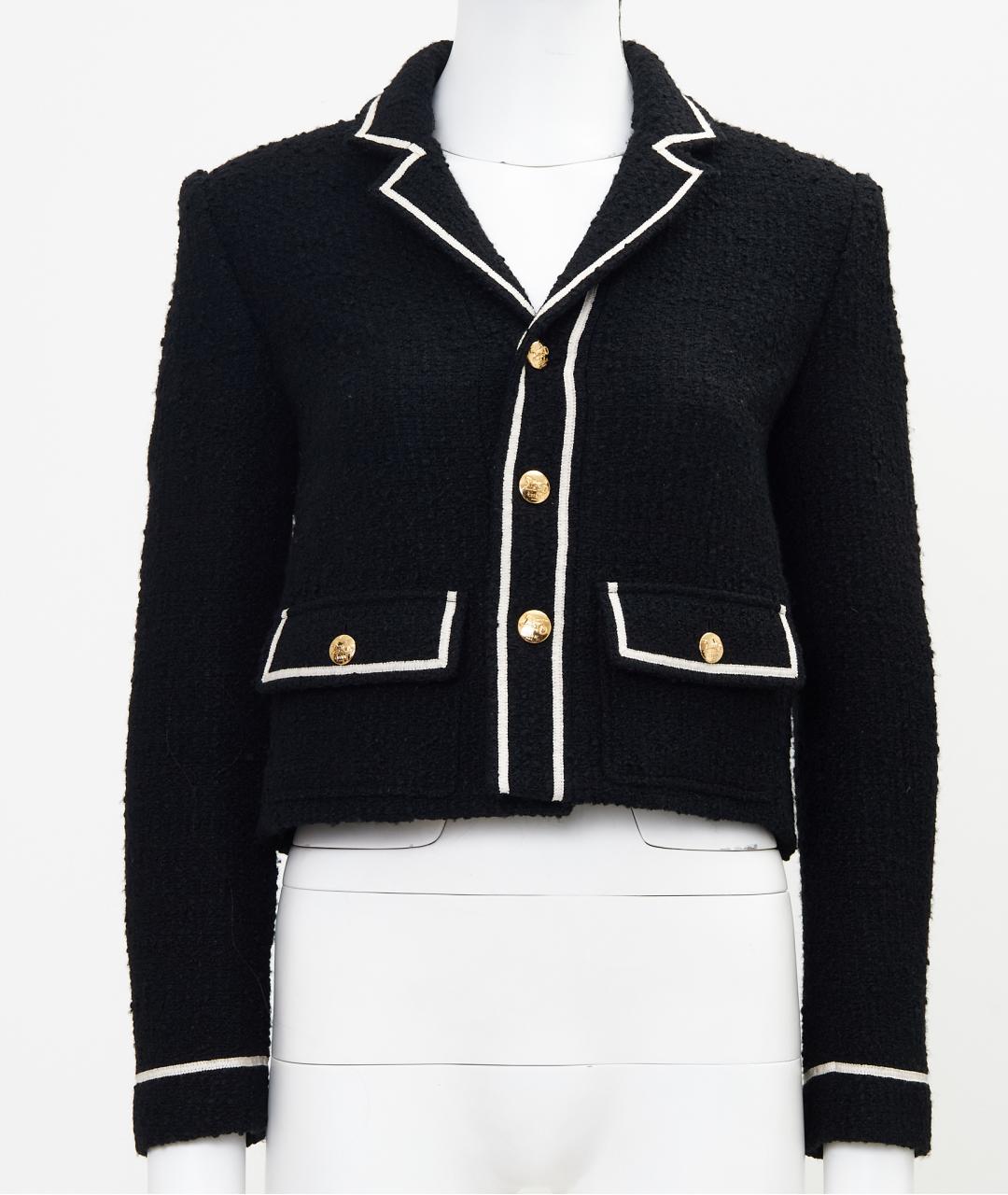 CELINE Черный шерстяной жакет/пиджак, фото 8