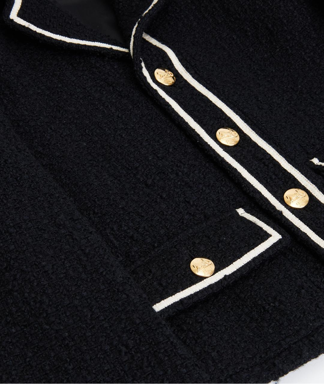 CELINE Черный шерстяной жакет/пиджак, фото 6