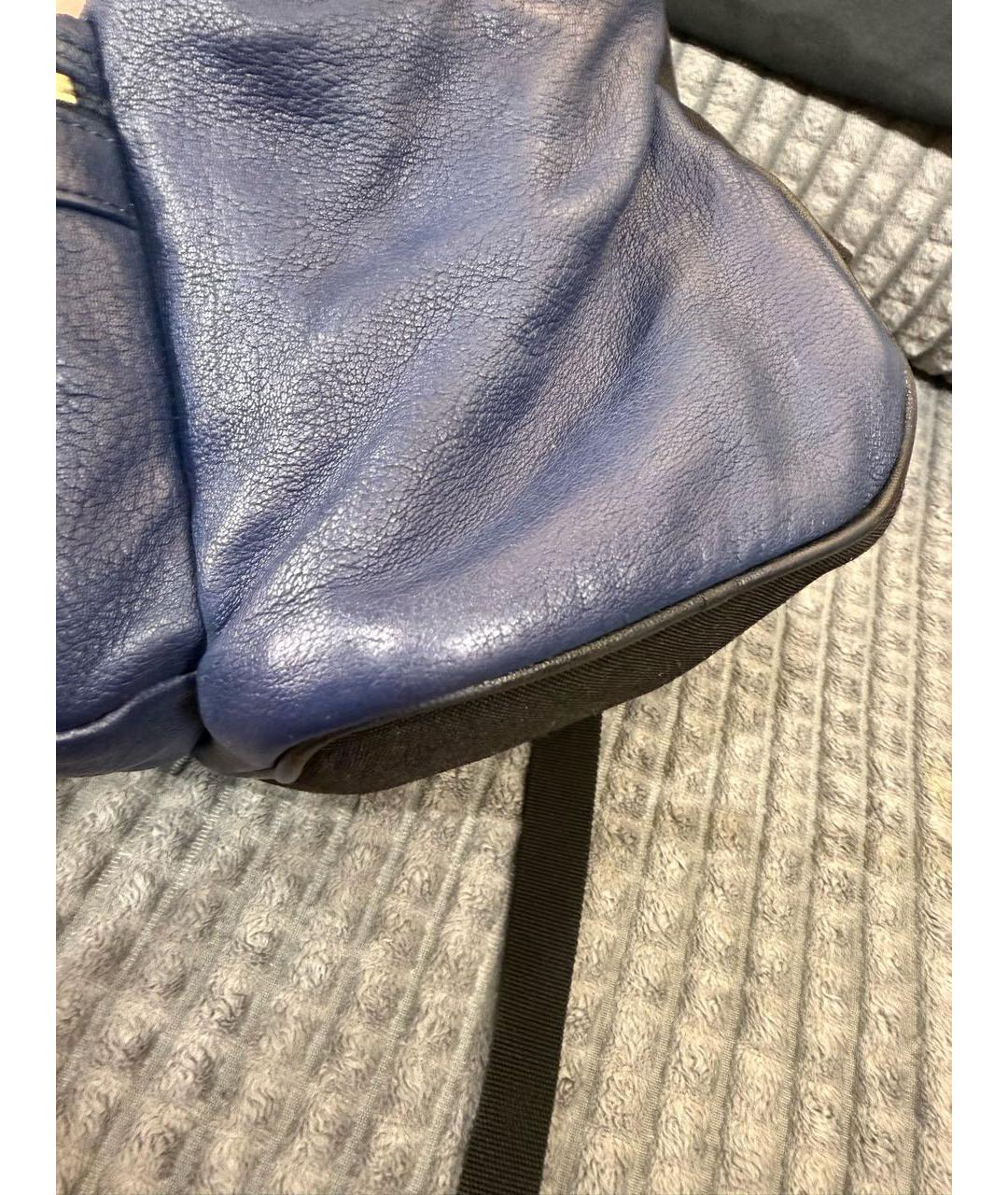 SAINT LAURENT Темно-синий кожаный рюкзак, фото 6