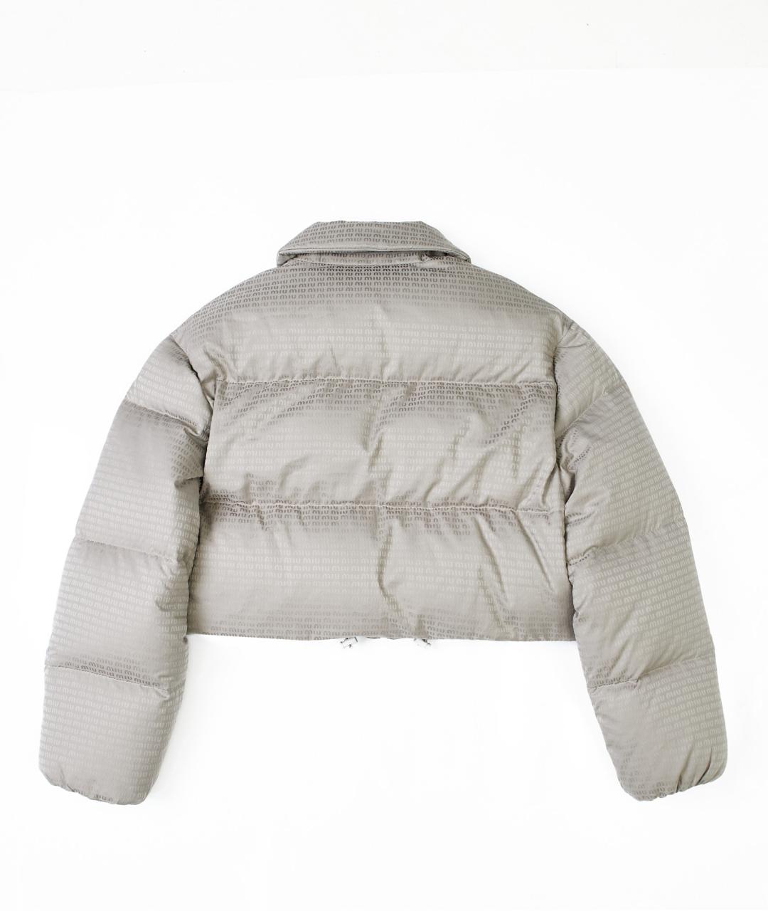 MIU MIU Серый полиэстеровый пуховик, фото 2