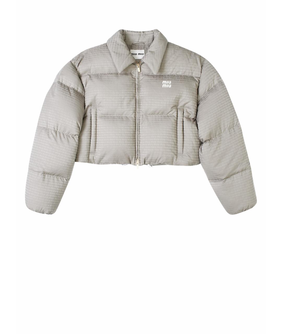 MIU MIU Серый полиэстеровый пуховик, фото 1