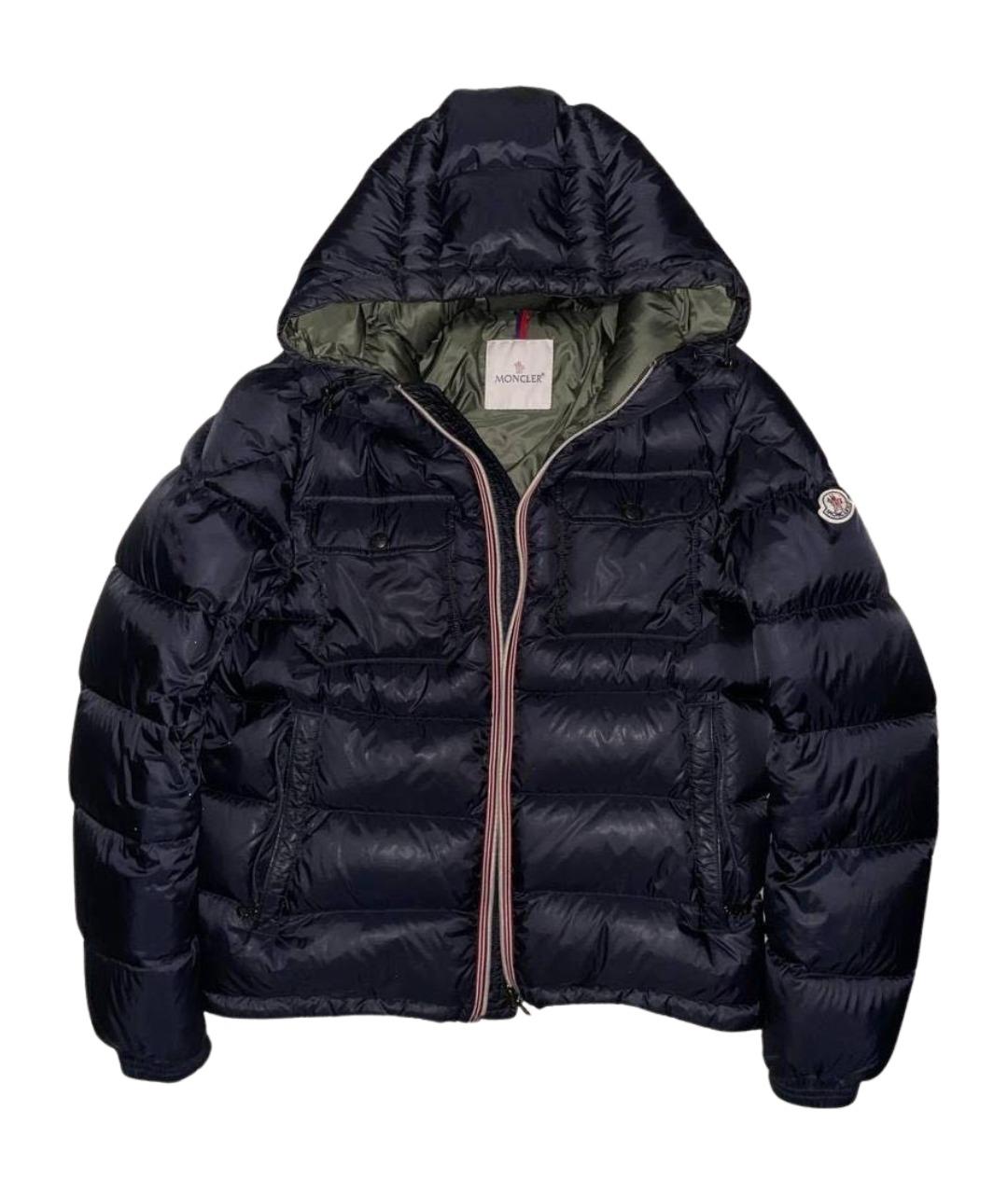 MONCLER Черный полиамидовый пуховик, фото 1