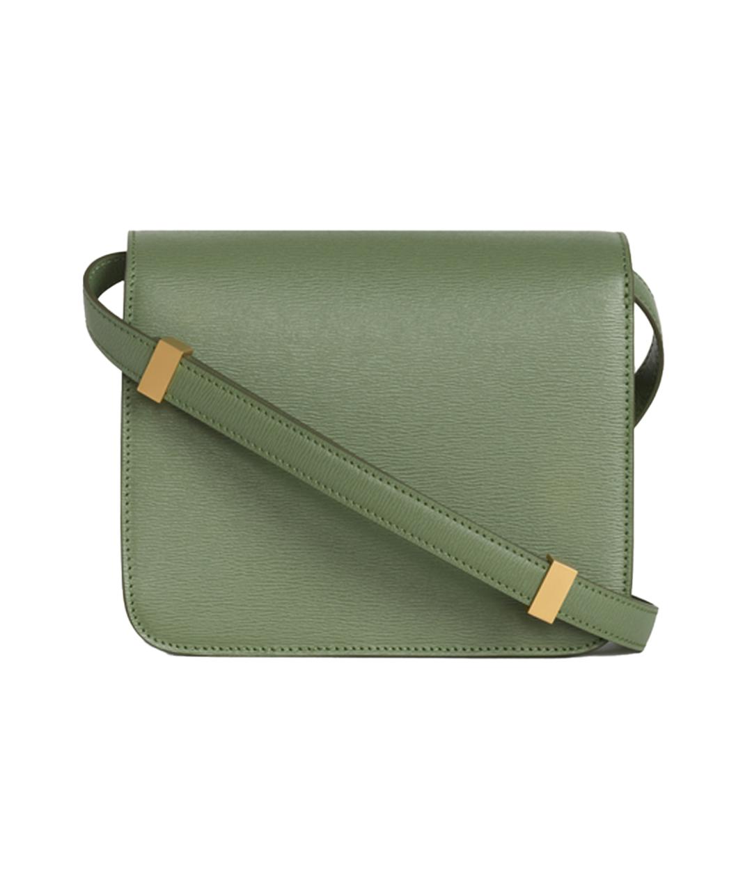 CELINE Зеленая кожаная сумка через плечо, фото 3