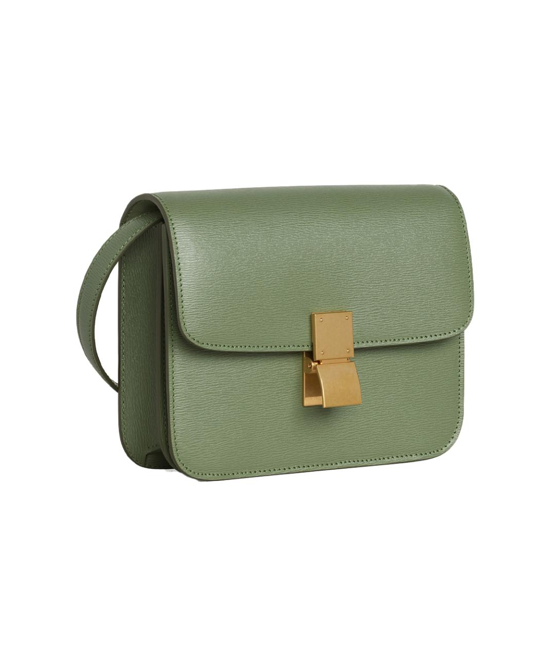 CELINE Зеленая кожаная сумка через плечо, фото 2