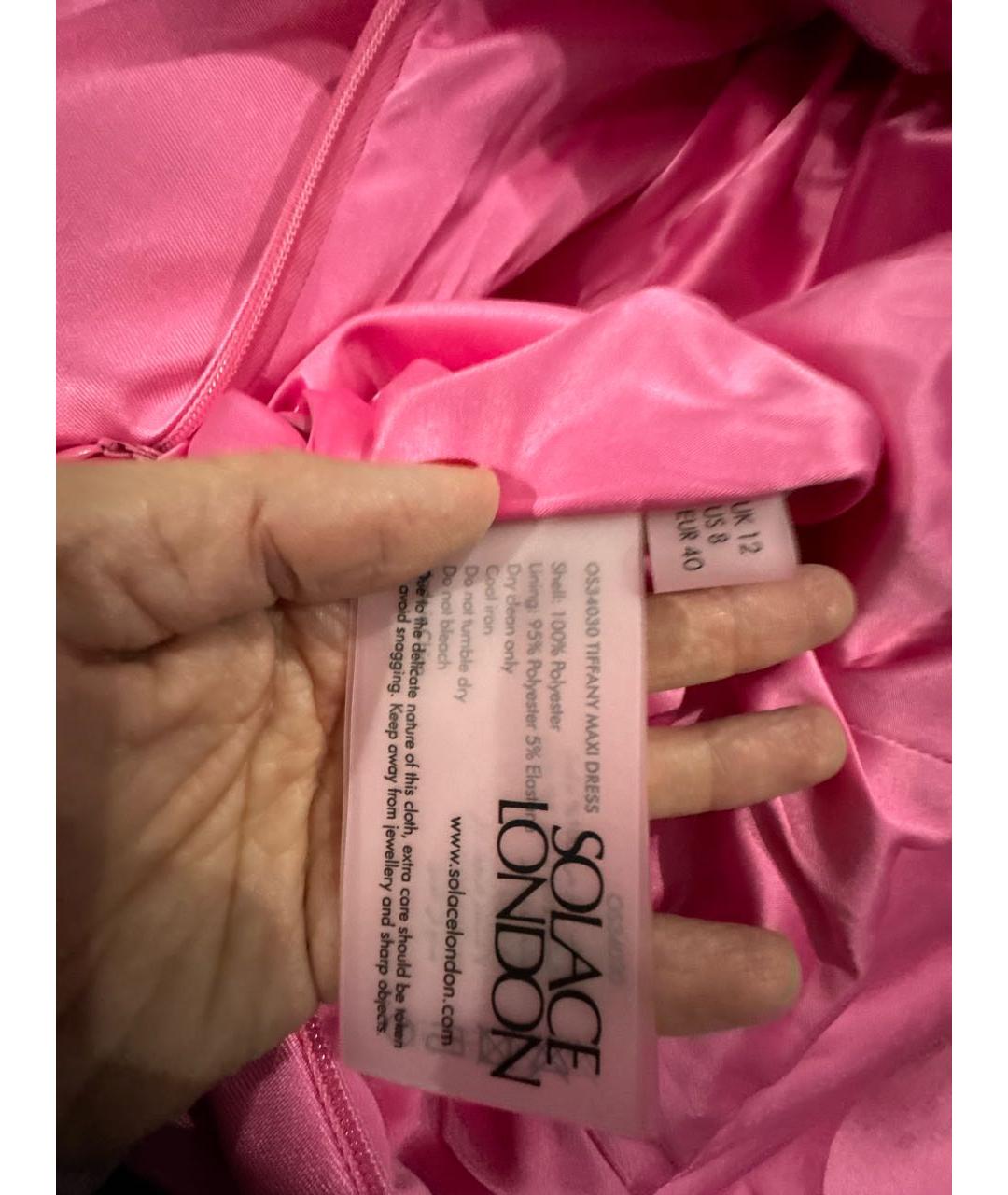 SOLACE LONDON Розовое полиэстеровое вечернее платье, фото 6