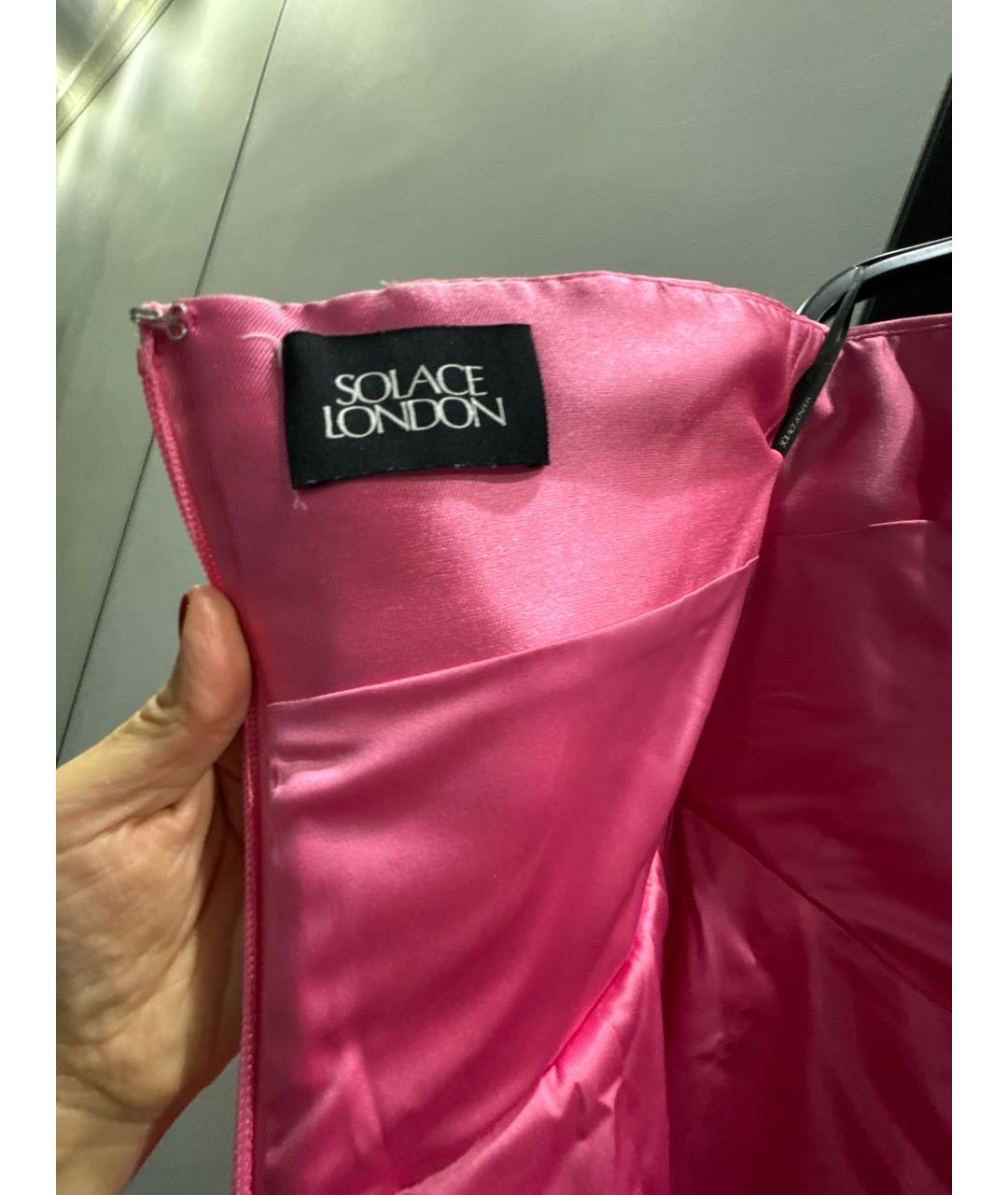 SOLACE LONDON Розовое полиэстеровое вечернее платье, фото 3